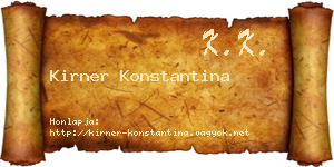 Kirner Konstantina névjegykártya